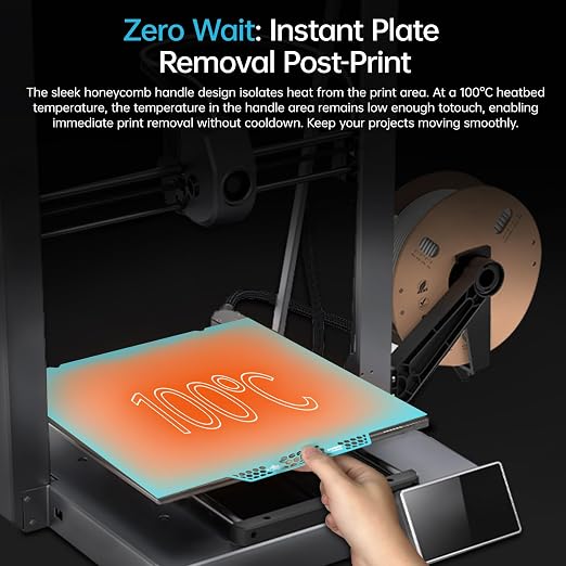 BIQU CryoGrip Pro Glacier Build Plate for K1 Max 3D Printer, Double-Sided Fine Textured Spring Steel Sheet, Firm Adhesion, 310x315mm, 1 Piece
