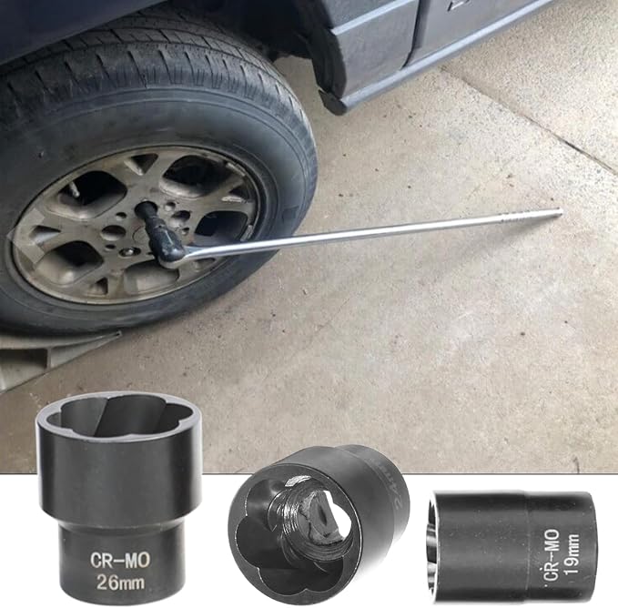 DPTOOL 22 Piece Bolt Nut Extractor Set, 1/2" and 3/8" Drive Impact Lug Nut Remover Socket Tool, Wheel Lock Removal Kit for Extracting Damaged, Stripped Frozen Nuts & Screws Twist Socket Set