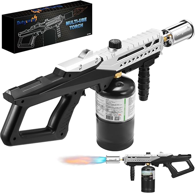 Powerful Propane Grill Torch Gun – Cooking Torch – Flame Thrower Blow Torch Gun – Adjustable Flamethrower for BBQ, Camping, Campfire, Weilding, Searing Steak, Weeding(Tank Not Included)