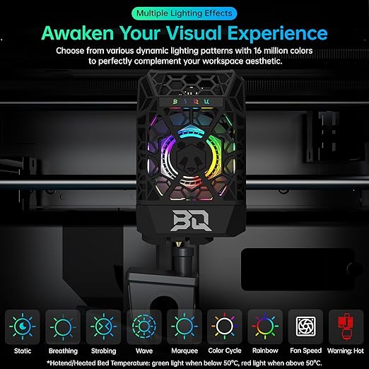 BIQU Panda Jet Pack V2.0 Black Shell with RGB Light Upgrade Print Head for Bambu-Lab P1P/P1S/X1C/X1E 3D Printer