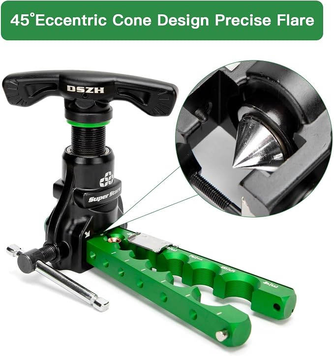 HVAC Flaring Tool Kit for 1/4" - 3/4" Copper Pipe Flare Tool 45°Eccentric Single Tubing Flaring Tool for Copper Aluminum Pipes Refrigeration Air Conditioner Repair