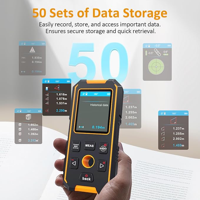 Stud Finder Wall Scanner with Built-in Distance Measurement, Metal, Wood and AC Wire Modes, Rechargeable Stud Detector Upgraded Smart Sensor Accurate Detection Audio Alarm