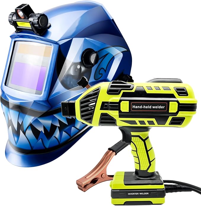 TRQWH Portable Welder Machine 110V ARC Handheld Welder & Auto Darkening Welding Helmet