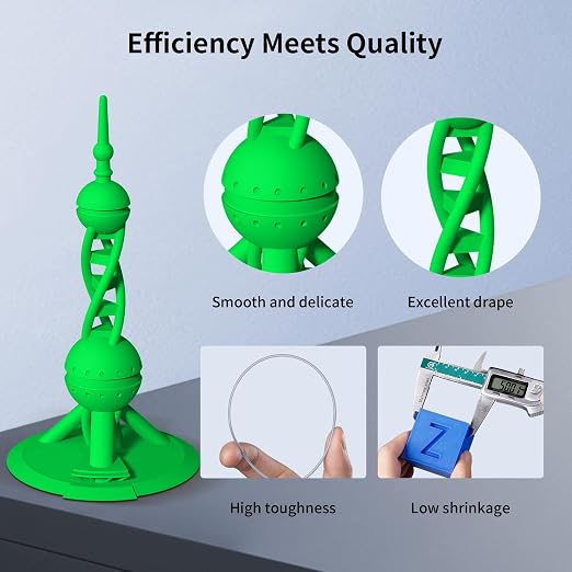 ANYCUBIC High Speed RFID 3D Printer Filament 1.75mm, Print Up to 10X Faster, Rapid PLA Filament with High Prints Quality, Dimensional Accuracy +/- 0.02mm, 1KG Spool, Classic Green