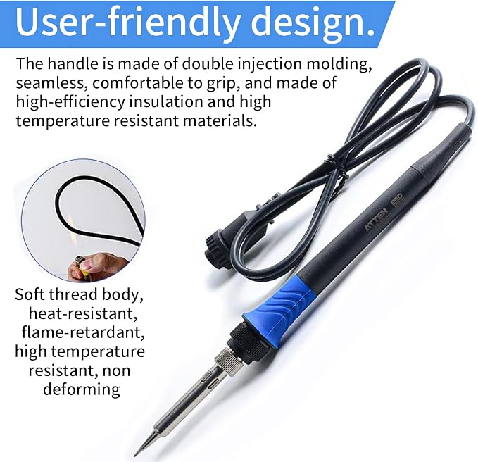 ATTEN ST-965 Soldering Station, Digital Display Welding Station, Equipped with Automatic Sleep Function and ℃/℉ Switching, Suitable for Mobile Phone Chip and Electronic Repair. 110V 65W