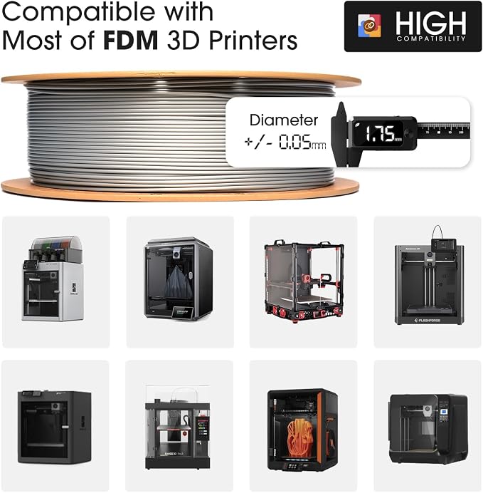 eSUN PLA Basic Filament 1.75mm, 3D Printer Filament High Speed PLA for Fast Printing, 1KG Spool, 2 Spools 3D Printer Filament, Fire Engine Red + Blue