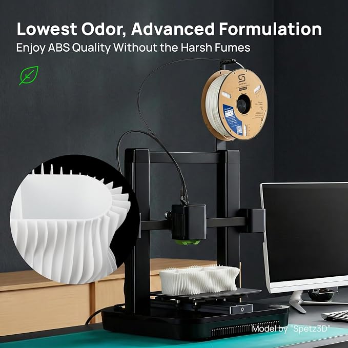 Siraya Tech Fibreheart ABS HT HF 3D Printer Filament – Premium Engineering-Grade ABS with 101°C Heat Resistance, High Flow for High-Speed Printing, Low Odor, for Functional Parts (1kg, White)