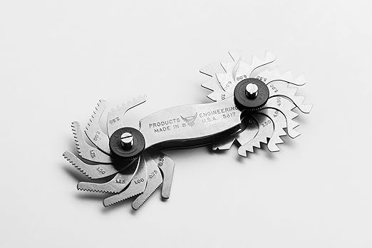 PEC Tools Metric Screw Pitch Gauge, 28 Leaves, 0.5-7mm, Made in USA