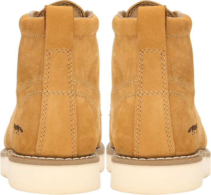 Golden Fox Work Boots 6" Men's Moc Toe Wedge Comfortable Boot for Construction
