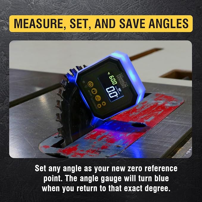 Franklin Sensors Light Cube, Digital Angle Gauge and Level, Turns Green When Level and Blue at Custom Reference Angles, Finds and Measures at 0 – 90 and 0 – 180 Degrees (No Case)