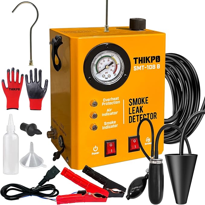 Smoke Machine Automotive Built-in Air Pump, Professional Smoke Leak Detector for Car, Diagnostic Leak Tester Tools for EVAP, Vacuum, Pipe, Fuel and More Leak Testing for All 12V DC Vehicles