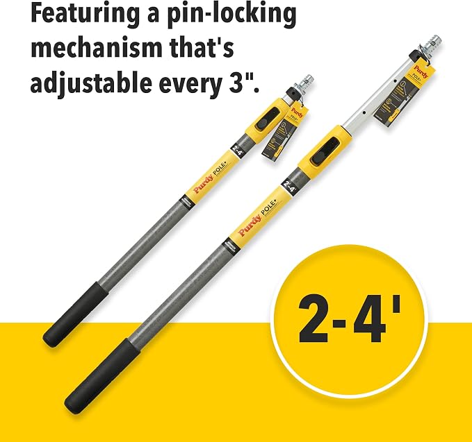 Bundle of [1] Purdy 14A753018 Adjustable Paint Roller Frame, 12-Inch to 18-Inch and [1] Purdy Pole+, 2 ft. - 4 ft.