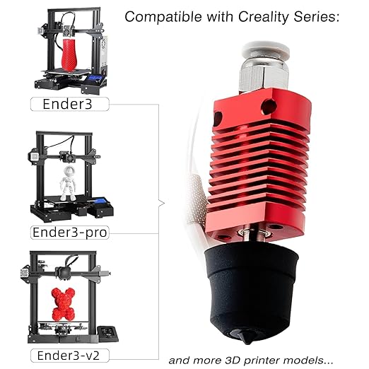 Ender 3 Hotend All-Metal Upgrade: 24V 60W CHC Hotend Ceramic Heating Core Compatible with Ender-3 V2/ 3 Pro/Max/ 5 Pro/Plus/ 6 / CR-10 Hot end Kit Replacment