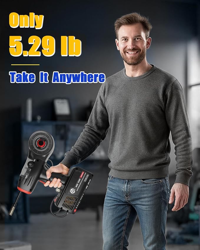 TLL Portable MIG Welder Handheld 120A 110V, Hand Held Welder Gun, Gasless Flux Core Welding Machine, Handheld IGBT Inverter for DIY, Professional Repair Use (TLL-MIG120)