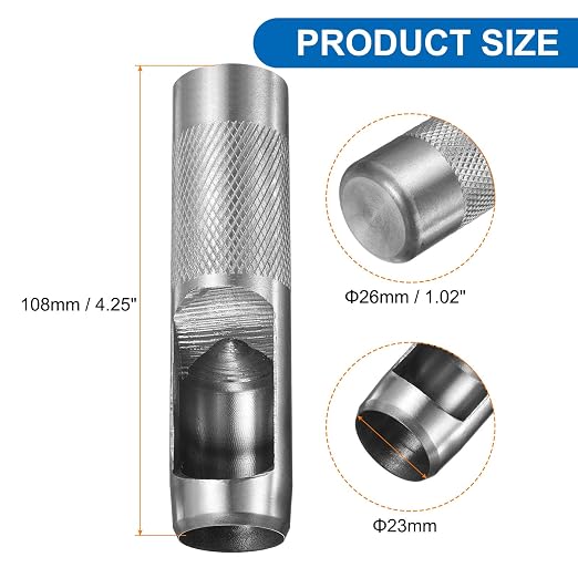 HARFINGTON 2pcs Leather Round Hole Punch, 23mm Hollow Hole Puncher Cutter Carbon Steel Circle Hole Punching Cutting Tool for Belt/DIY Leather Craft