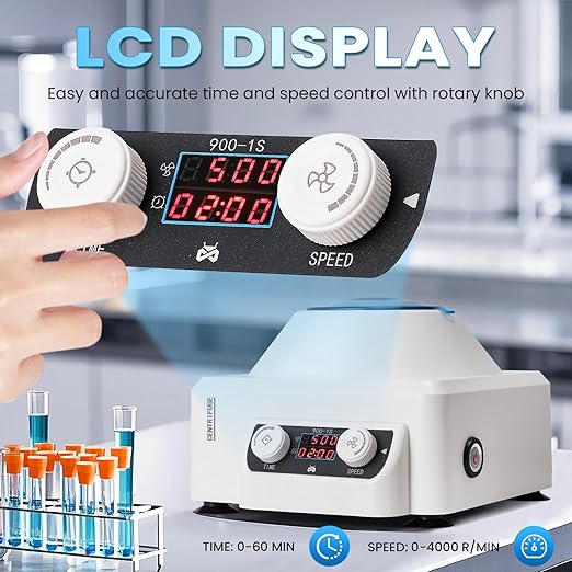 Mxmoonant Centrifuge Machine, 4000RPM Lab Benchtop PRP Centrifuges, 15ML*6 Electric Desktop Centrifuge with Digital Control 110V