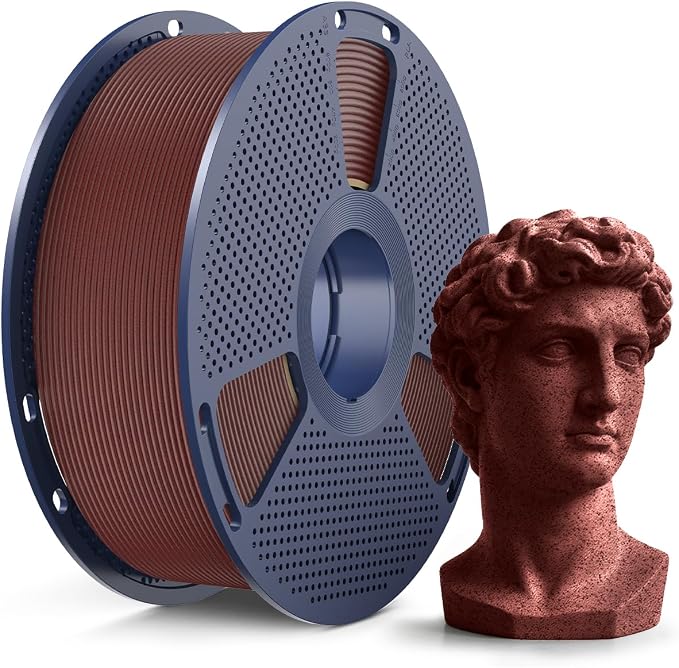 SUNLU Marble PLA Filament 1.75mm, Realistic Stone Veining & Matte Finish, 3D Printer Filament PLA Marble Texture, Ideal for Architectural Models and Decor, 1kg Spool, Brick Red