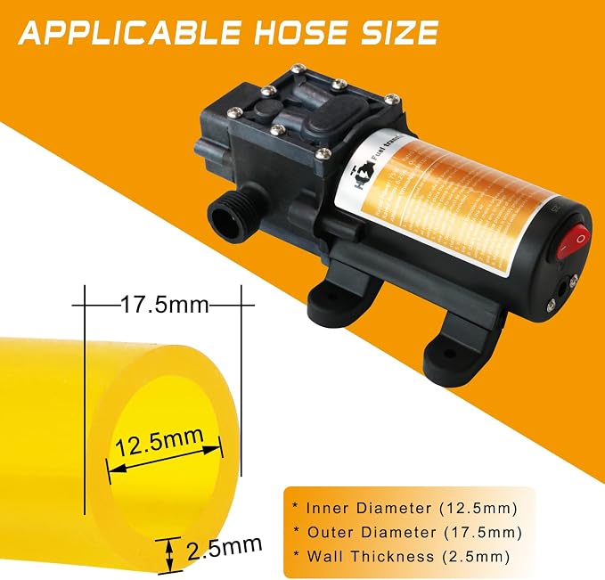 Portable DC 12V Electric Gasoline Transfer Pump, with 75W DC Motor, Moves Up to 110 Gallons of Gas or Diesel Per Hour, Suitable for Vehicles, Boats, Motorbike, Equipment, Gasoline, Diesel