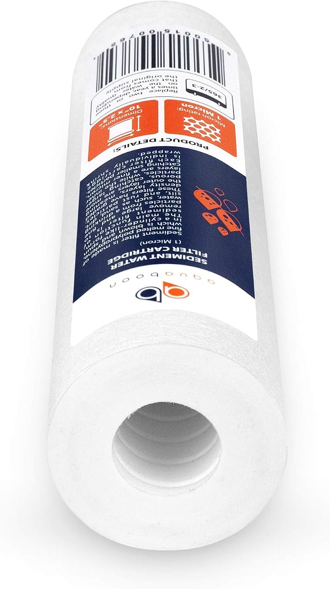 Aquaboon 10” x 2.5” Whole House and Reverse Osmosis Sediment 1 Micron Water Filter Cartridge | COMPATIBLE WITH: Culligan P1, Pentek P1, PD-1-934, P5, AP110, WFPFC5002, CFS110, RS14, WHKF-GD05 (4-PACK)