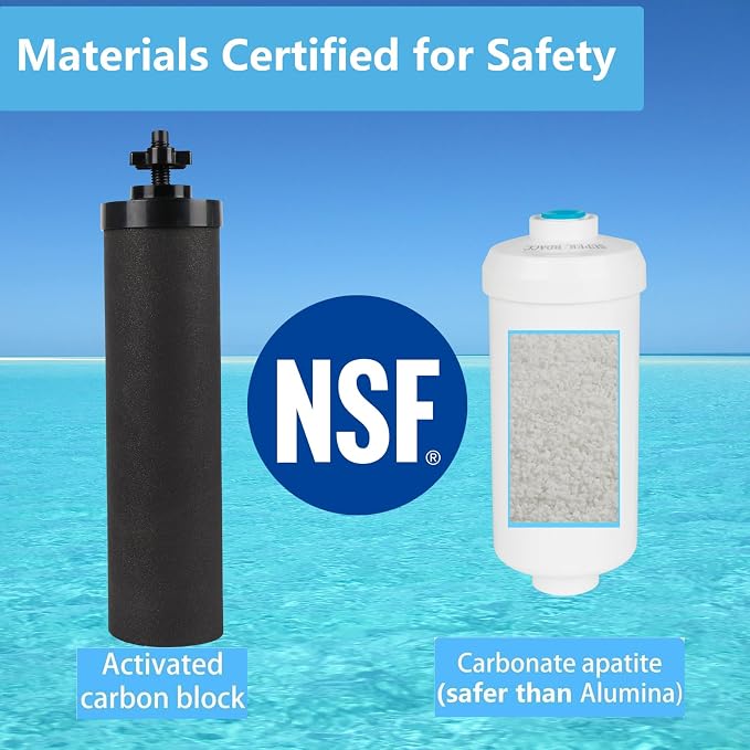 Gravity Water Filter Replacement for Black Filters & K5366 Fluoride Filters | Compatible with Travel,Big,Royal Gravity Water Filter Filtration System,Removes Chlorine,Fluoride Elements,Pack of 4