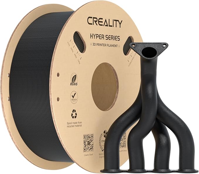 Creality Carbon Fiber PLA Filament 1.75mm 1KG, Hyper PLA-CF for High-Speed Printing 50–300mm/s, Dimensional Accuracy +/- 0.03mm Accuracy,Fits for Most FDM 3D Printers(Black)