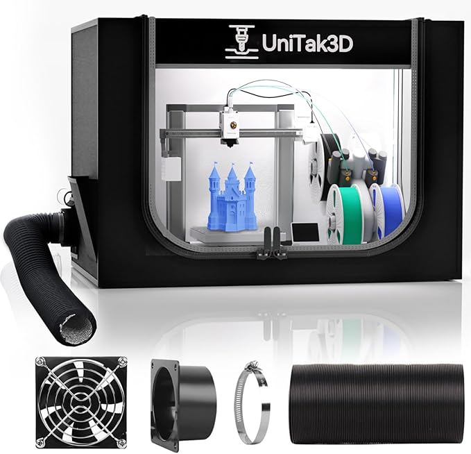 3D Printer Enclosure with Ventilation for Bambu Lab A1 Combo,Large Size Fireproof&Dustproof Enclosure,Noise Reduction,Constant Temperature 3D Printer Cover with LED Lighting System-32.5x23x23inch