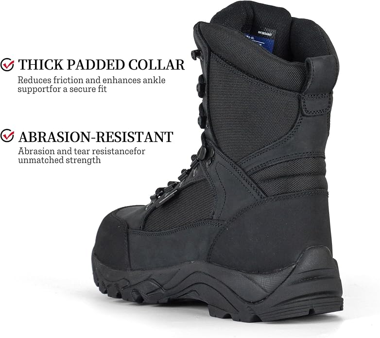 Men's Waterproof Military Tactical Work Boots with Steel Shank, 8" Insulated Leather Hunting Boot