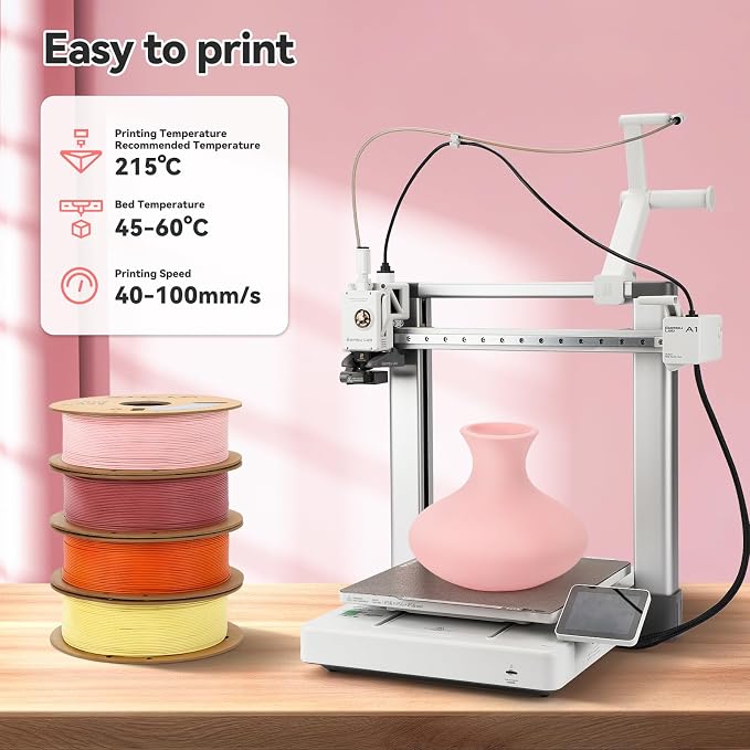 3DHoJor Matte PLA Filament 1.75mm, Upgrade 1kg Cardboard Spool PLA Filament 1.75 PLA 3D Printing Filament, Print with Most 3D Printers Using 3D Filament-Peach Pink