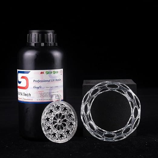 Siraya Tech Craft Ultra-Clear 3D Printer Resin - High Transparency, Non-Yellowing, 405nm Rapid Curing for LCD/DLP/8K 3D Printers, Designed for Craft Projects (1kg, High Clear)