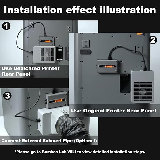 Original Bamboo P2S External Exhaust Fan Kit for Bambu Lab P2S 3D Printer, Active Airflow Exhaust Ventilation Upgrade - Reduce VOC & Fumes, Improve Filtration & Print Environment