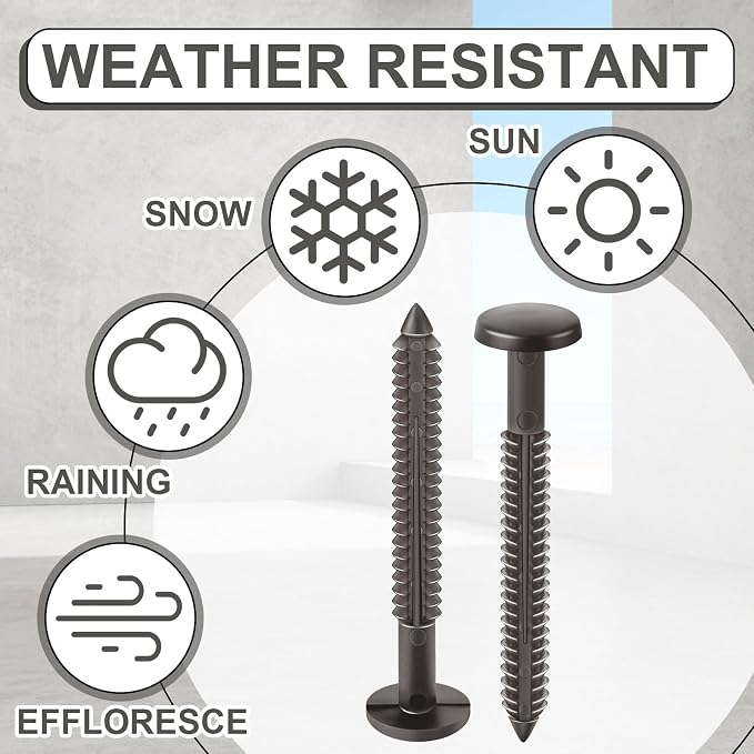 Blulu 18 Pcs 3 Inch Vinyl Shutter Fastener Window Panel Peg Lok Pin Pegs Screws Shutter Spikes Anchor (Musket Brown)