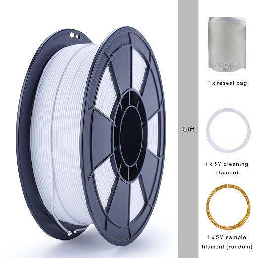 ZIRO Matte PLA Filament 1.75mm, Pure Color No-Shine 3D Printer Filament, High Toughness 3D Printing Material, Dimensional Accuracy +/- 0.03mm, White (Matte)