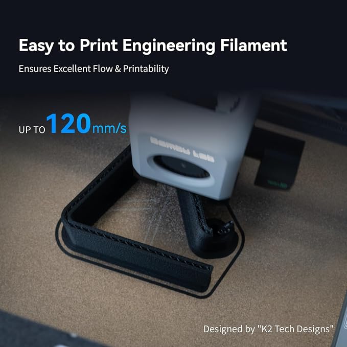 Siraya Tech Fibreheart PPA-GF 3D Printer Filament, 15% Glass Fiber Reinforced High Temperature Nylon, Extreme Strength & High-Temp Resistance (185°C+), Low Moisture for Accurate Prints (1kg, Black)