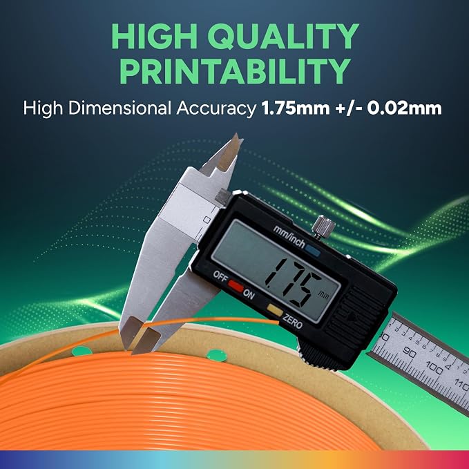 OVERTURE TPU 95A Flexible 3D Printer Filament 1.75mm | High Elasticity & Durability Filament,1kg Spool(2.2lbs),Fit Most FDM Printer(TPU Neon Orange)