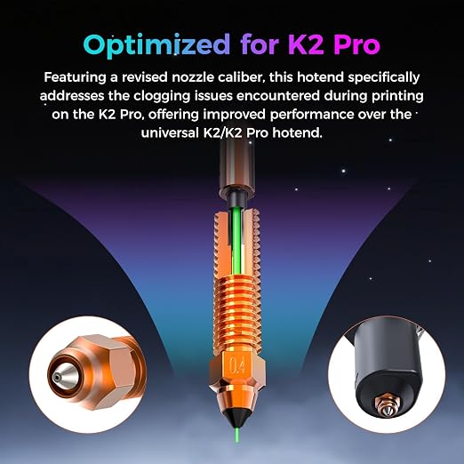 Creality K2 Pro Ceramic Heating Block Hotend Kit, Official Unicorn Quick Swap Nozzle Kit, 300°C High Temperature Resistant, Original All-Metal Integrated Design Kit for Creality K2 Pro 3D Printers