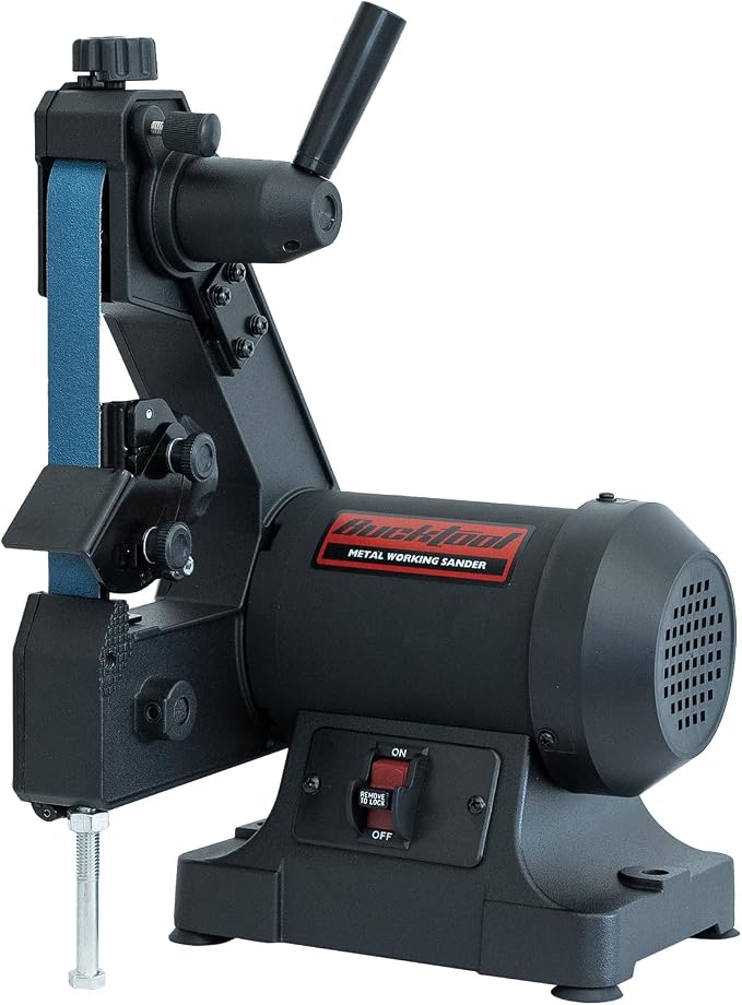 Bucktool 2.3A Belt Sander, 1×30 Inch Low-Speed Belt Sander with Knife Sharpening Angle Guide, 1790 RPM Metal Sander for Knife Making & Metalworking