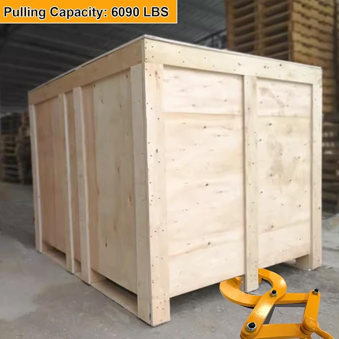 6090lbs Pallet Puller Clamp Heavy Duty Steel Single Scissor for Pulling Pallets, Woods, Trees, 8 Inches Bigger Jaw Opening Pallet Grabber