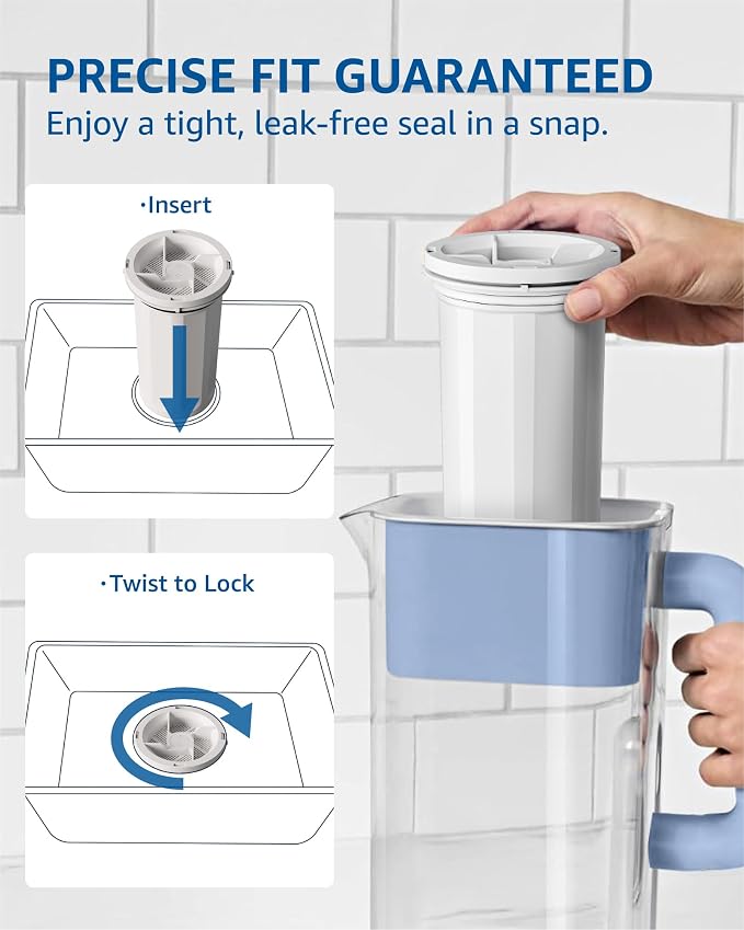 Compatible with New Culligan Pitcher Replacement Filter ZEROF01, Multi-Stage Filtration Water Filter, Reduces Lead, PFAS, Mercury, Chromium & Contaminants by Sensiblopt, 3 Pack