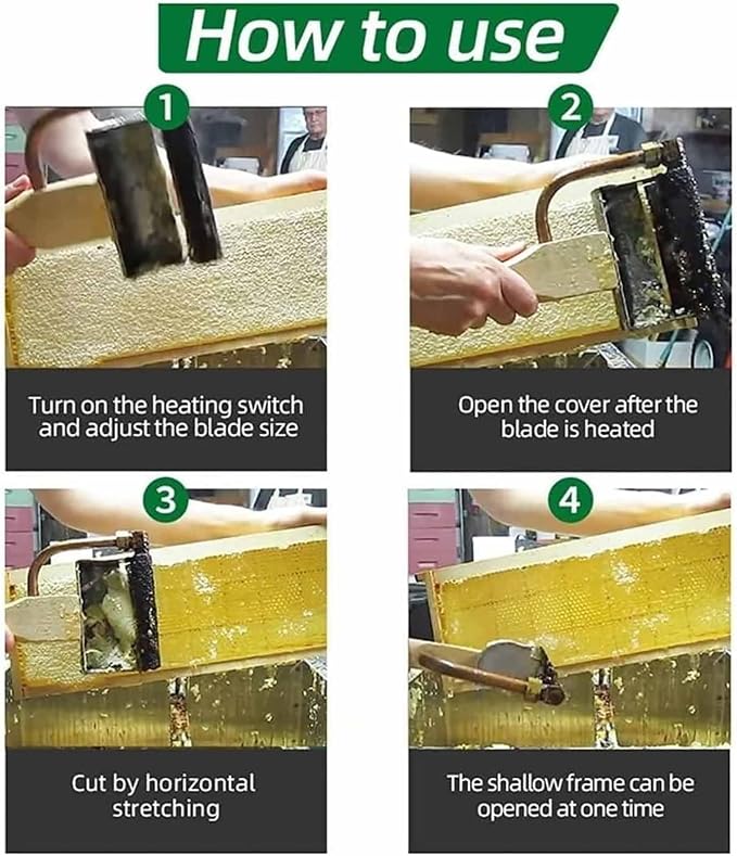 ERICAT Portable Electric Honey Extractor, Electric Honey Cutter Knife with Insulated Handle, Efficient Wax Removal and Easy to Clean, Heat Conduction and Save Labor, for Help Beekeepers Work Fast