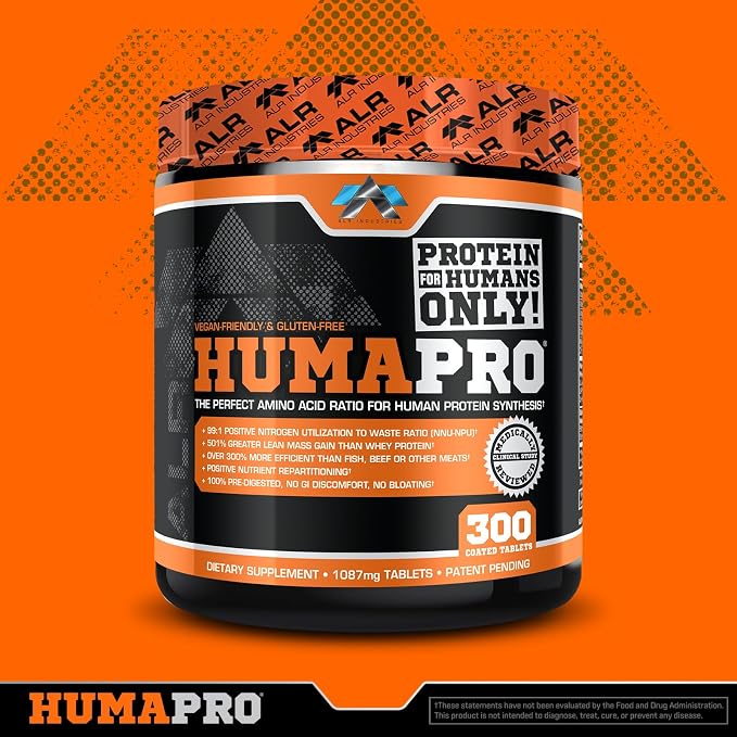 ALR Industries HumaPro Essential Amino Acid Formula | EAA Protein Supplement | Supports Muscle Recovery & Performance | Vegan, Gluten Free | | 300 Tablets / 60 Servings
