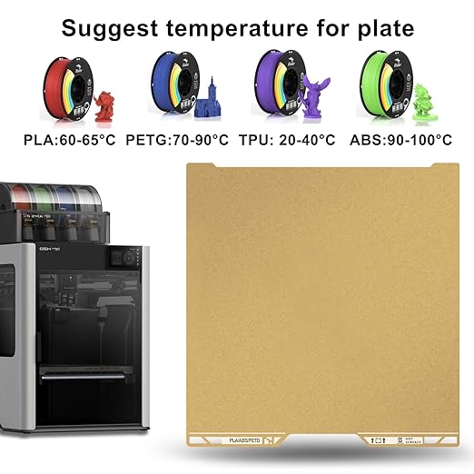 Same as OEM for Bambu H2D/H2S Textured PEI Plate with QR Code, 355x346mm Double Sided Flexible Spring Steel Magnetic Platform Print Bed PEI Sheet for Bambu Lab H2D/H2S 3D Printer(Gold)