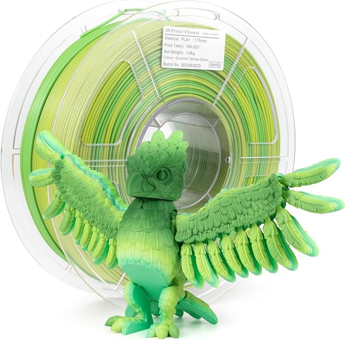 iSANMATE Rainbow PLA+ Filament 1.75mm, Fast Color Change Filament 3D Printing Filament, Multicolor Color Changing Rainbow PLA Filament 1 KG Spool (Forest Elf)
