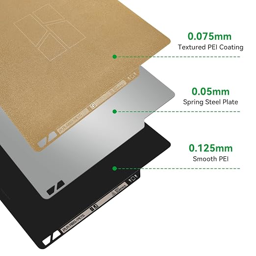Bamboo Original Dual-Sided Textured/Smooth PEI Build Plate for Bambu Lab X1C/X1/X1E/ P1P/P1S/A1 3D Printer, Double Sided PEI Spring Sheel Print Bed Removable Surface Platform 257x257mm