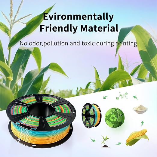 Geeetech Rainbow PLA Filament 1.75mm, 3D Printer Multicolor Filament, Color Changing Filament 1kg (2.2lbs) 1 Spool, Dimensional Accuracy +/- 0.02 mm