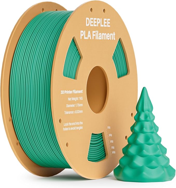 PLA 1.75mm 3D Printer Filament, Dimensional Accuracy +/- 0.02mm, Neatly Wound, No Clogging, Vacuum Package, Fits for Most FDM 3D Printers, 1kg Sea Green