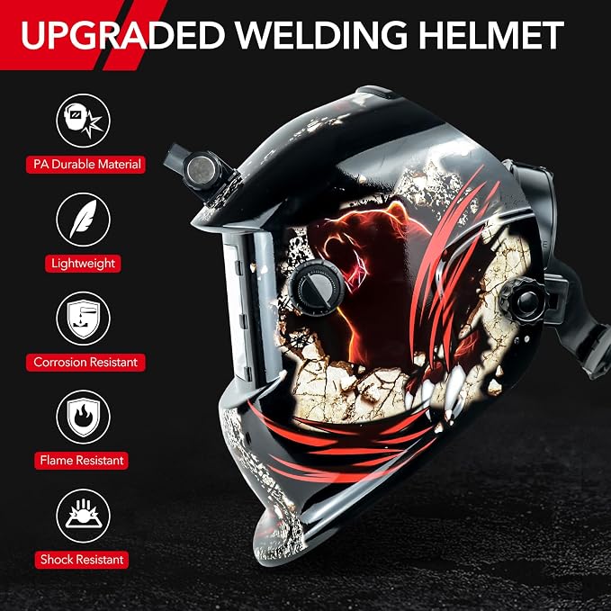 TRQWH Portable Welder Machine 110V ARC Handheld Welder & Auto Darkening Welding Helmet