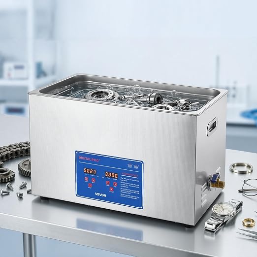 VEVOR Ultrasonic Cleaner 30L-Class Capacity Ultrasonic Parts Cleaner 40kHz, Digital Time and Temp Control, Stainless Steel Ultra Sonic Cleaning Machine with Cleaning Baskets, for Auto Parts, Glasses