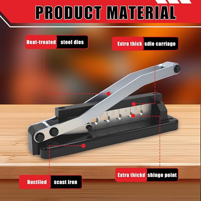 American Standard Bench Hose Crimper Kit, Hose Crimping Tool with 100PK Ferrules 0.591" ID & 0.631" ID for 1/4, 5/16, 3/8 Inch PVC Rubber Hoses, Air Hose Crimping Tool, Torch Hose Repair Kit