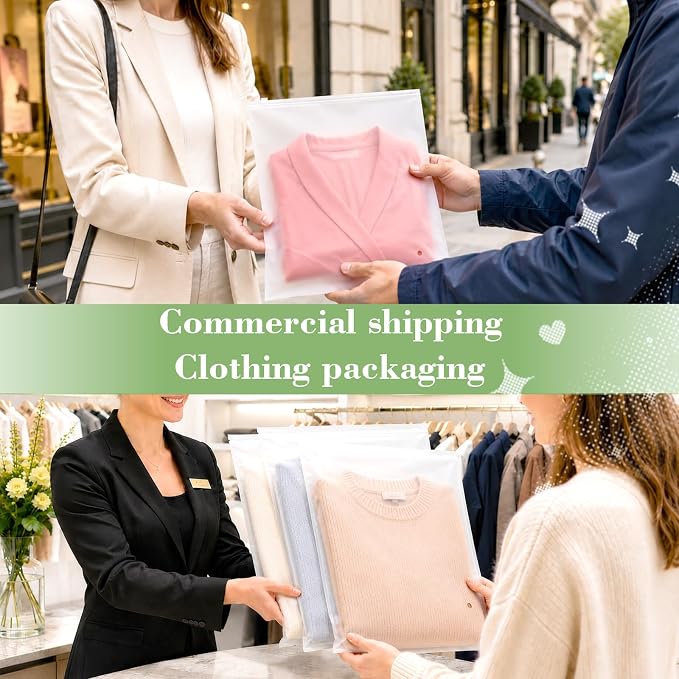 MIXTRUS Clothing Shipping Bags 10x13 Inch 200 PCS for Small Business, Clothing Packaging Bags for Shipping, Frosted Zipper Plastic Bag for Clothing, 3 Mil, Suitable for T Shirts, Shirts, Leggings