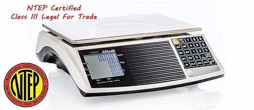 EW Digital Commercial Price Computing Scale PS6 – NTEP Certified Class III Legal for Trade Food Scale | 60 lb Capacity | Retail Weighing Scale for Meat Fruit & Grocery(CO#19-141) (Battery)